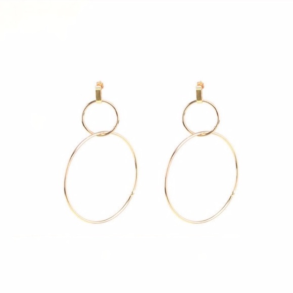 ✨ Gold Hoop Drop Earrings ✨ - Picture 2 of 6